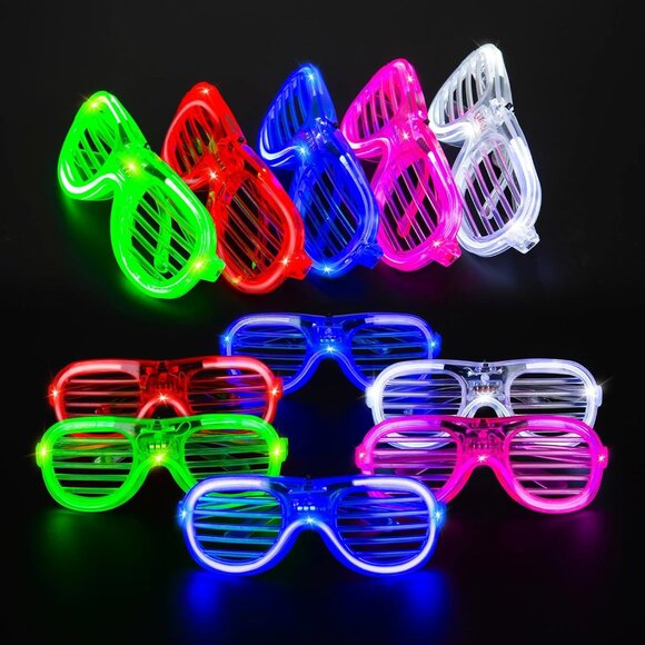 25 Packs LED Glasses 5 Neon Colors glow in the dark party supplies Favor for Kid